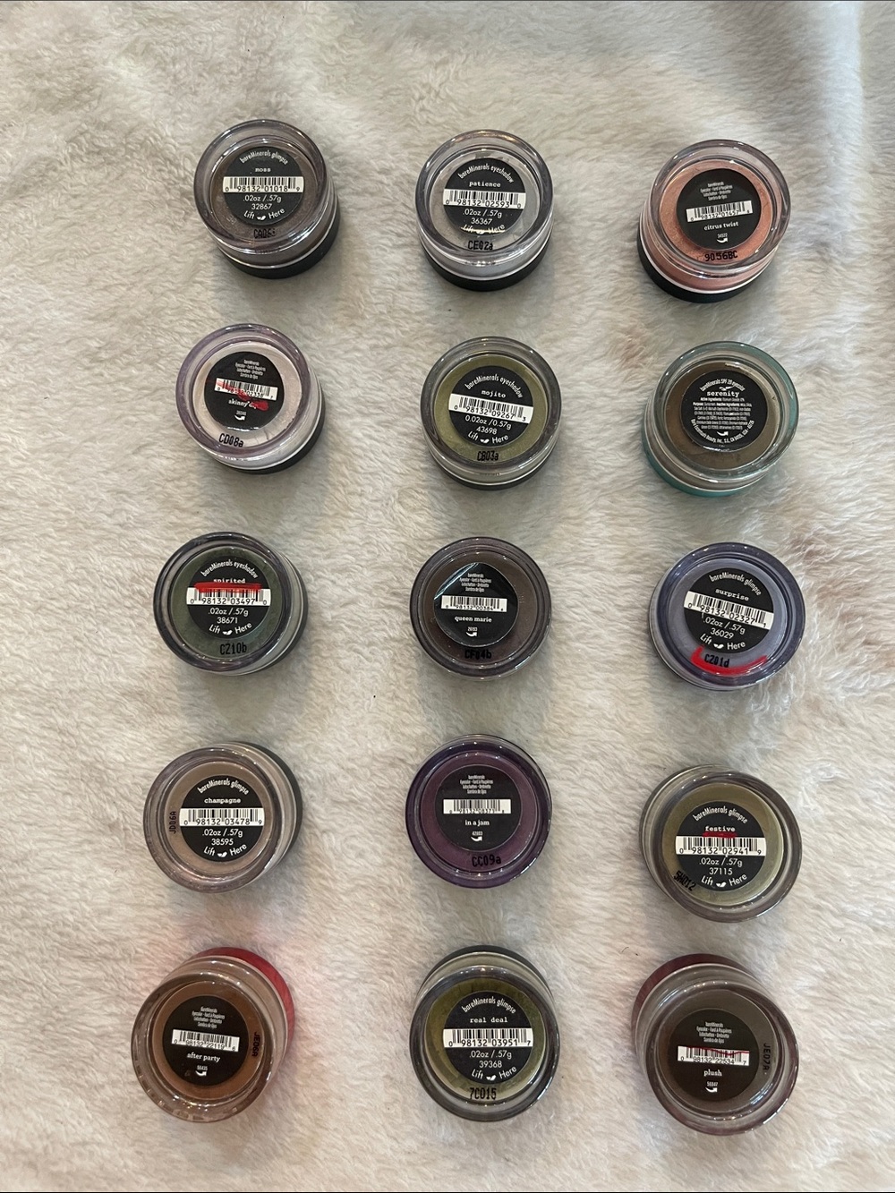 15 Assorted bareMinerals Eyeshadows - full size